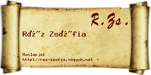Réz Zsófia névjegykártya